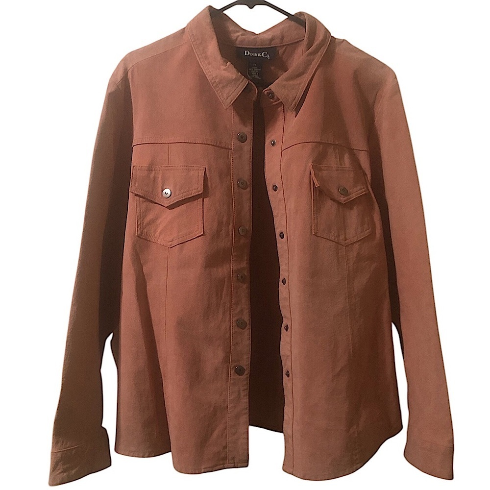 Denim & Co Pink suede leather jacket 1X